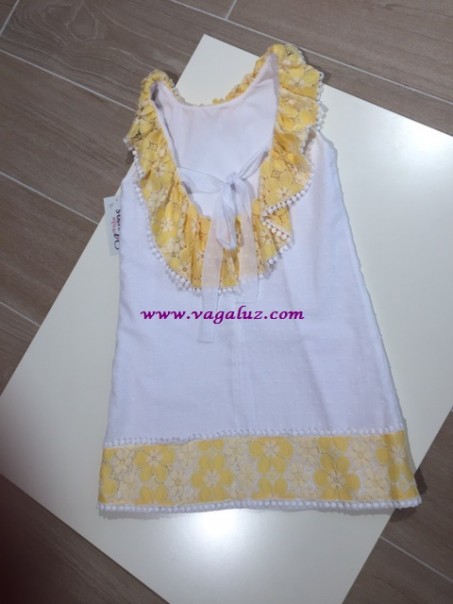 Vestido de niña Naxos con margaritas amarillas Primavera Verano